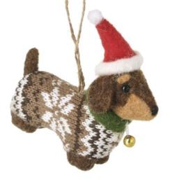 Kerst teckel met trui