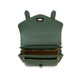 Leather Mini satchel Visgraat Olijfgroen