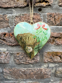 Frosted hart Schotse koe met Mistletoe