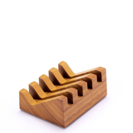 Diagonal Teak Soap Dish