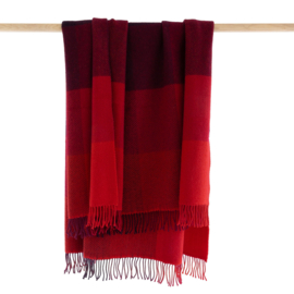 Merino/Cashmere Visgraat Roodtinten plaid