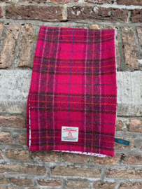 Harris Tweed Sjaal Fucsiakleurige ruit en bloemetjesvoering