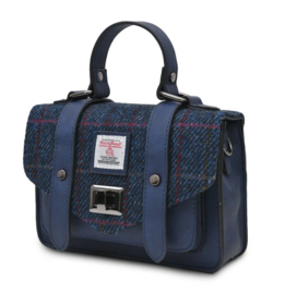 The Mini Satchel Navy tartan