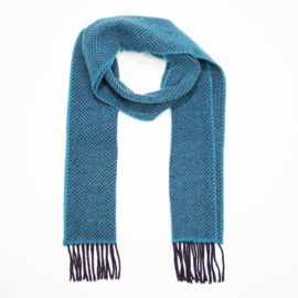 2446 John Hanly Merino/Cashmere sjaal Teal/Navy