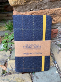 Tweed notebook Antraciet / Mosterd ruit