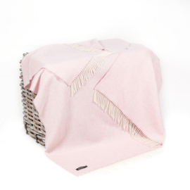 Merino/Cashmere roze visgraat plaid