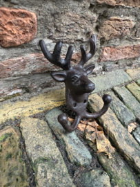 Gietijzer Hert met 2 haakjes