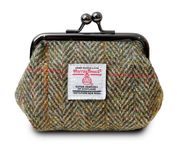Harris Tweed portemonnee Bruine Visgraat