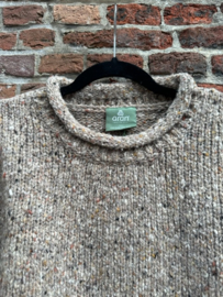 R193 Herentrui met rolrand kraag Beige