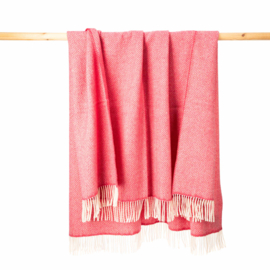 Merino/Cashmere Dusky Pink Bubblegum  visgraat plaid