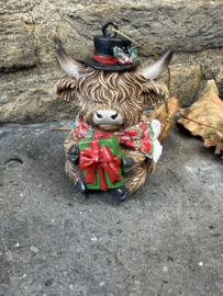 Kleine Schotse Hooglander met cadeautje