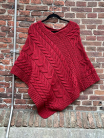 Dames Poncho Rood