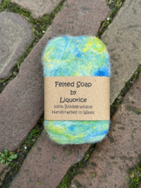 Felted Soap Geel/Blauw/Wit