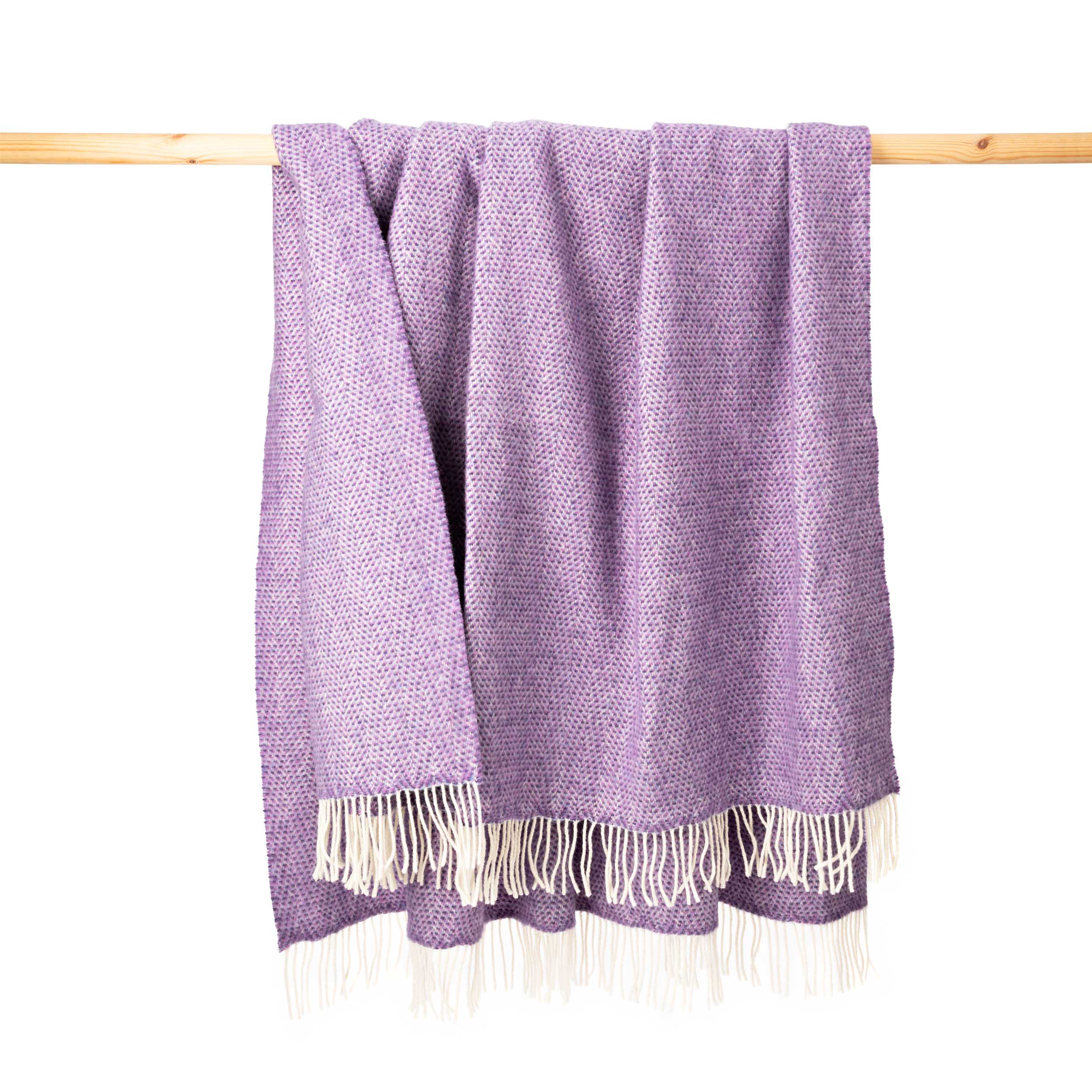 Merino/Cashmere Paarse Visgraat plaid