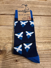 Soctopus Saltire/Schotse vlag sokken Navy 37-42