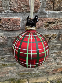 Glazen geruite kerstballen