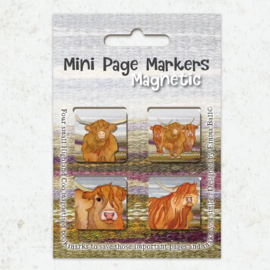 Set van 4 magnetische boekenleggers Schotse Hooglanders