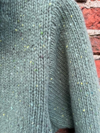 C283 Wol/Cashmere trui met ritsje in "Wave"