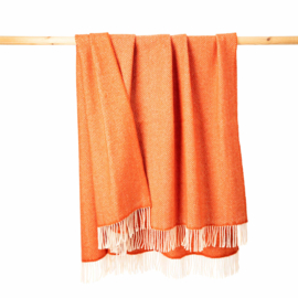 Merino/Cashmere oranje visgraat plaid