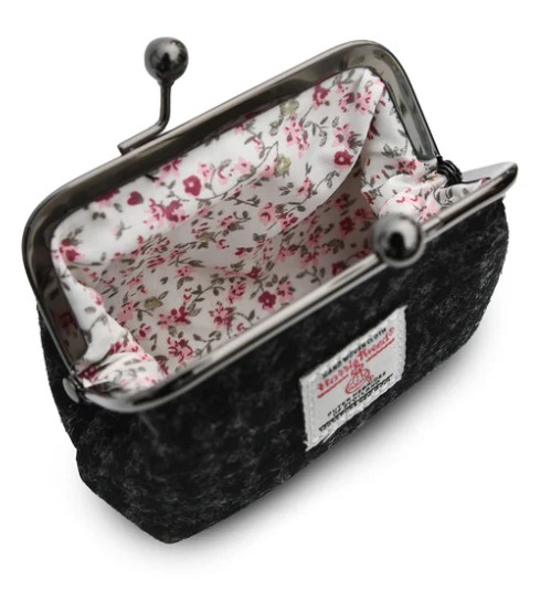 Harris Tweed portemonnee Houndstooth zwart/wit