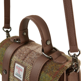 Lederen Mini satchel Kastanjebruine ruit