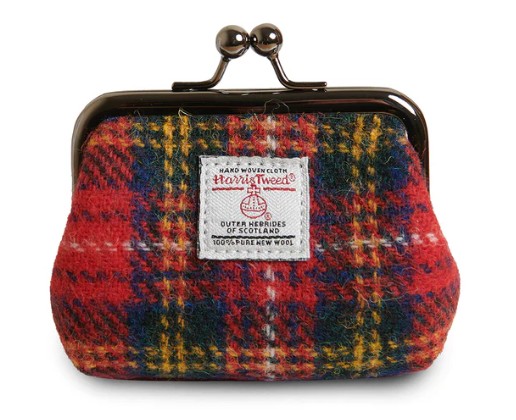 Harris Tweed portemonnee Royal Stuart ruit