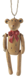 Teddybeer met beweegbare armpjes en beentjes met strik
