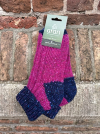 Aran Woollen Mills Sokken Fucsia/Blauw