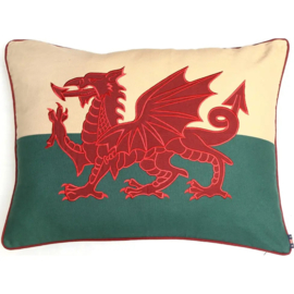 Welsh Dragon vintage kussen rechthoekig XL