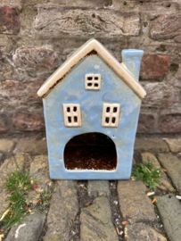 Keramiek huis lichtblauw groot