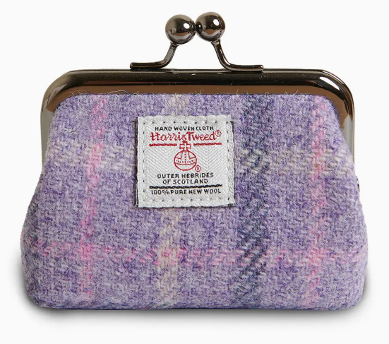 Harris Tweed portemonnee Paarse tartan