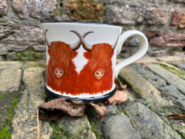 Moorland Pottery beker Schotse Hooglander koeien