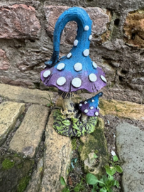 Paddenstoel Blauw met witte stippen