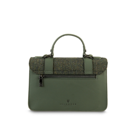 Leather Mini satchel Visgraat Olijfgroen