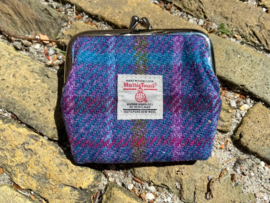 Harris Tweed portemonnee Purple Multi check