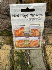 Set van 4 magnetische boekenleggers Schotse Hooglanders