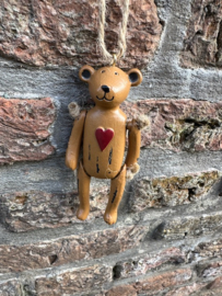 Teddybeer met beweegbare armpjes en beentjes met hartje