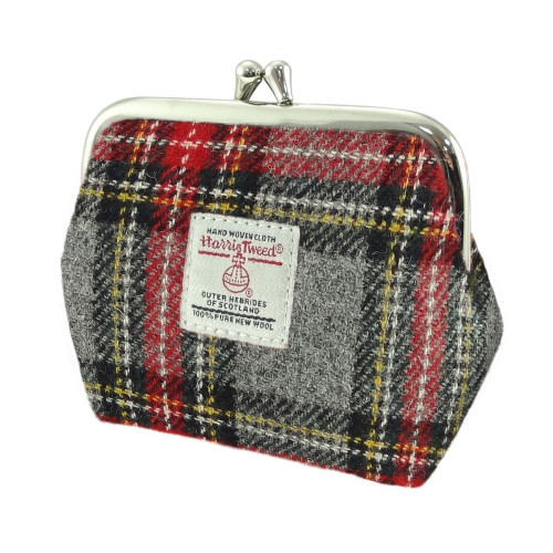 GA Harris Tweed portemonnee Grey Stewart