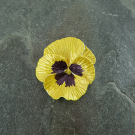 Viooltje geel broche