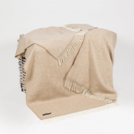 Merino/Cashmere beige visgraat plaid