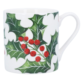 Kerstbeker Hulst met rode besjes