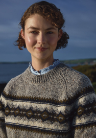 SM104M Crew Neck Jumper Fairisle pattern - Stony Ground