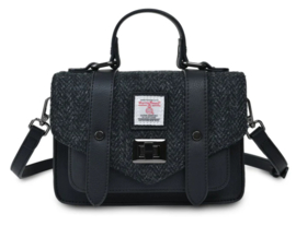 The Mini Satchel Black Herringbone