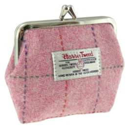 Harris Tweed portemonnee Bright Pink check