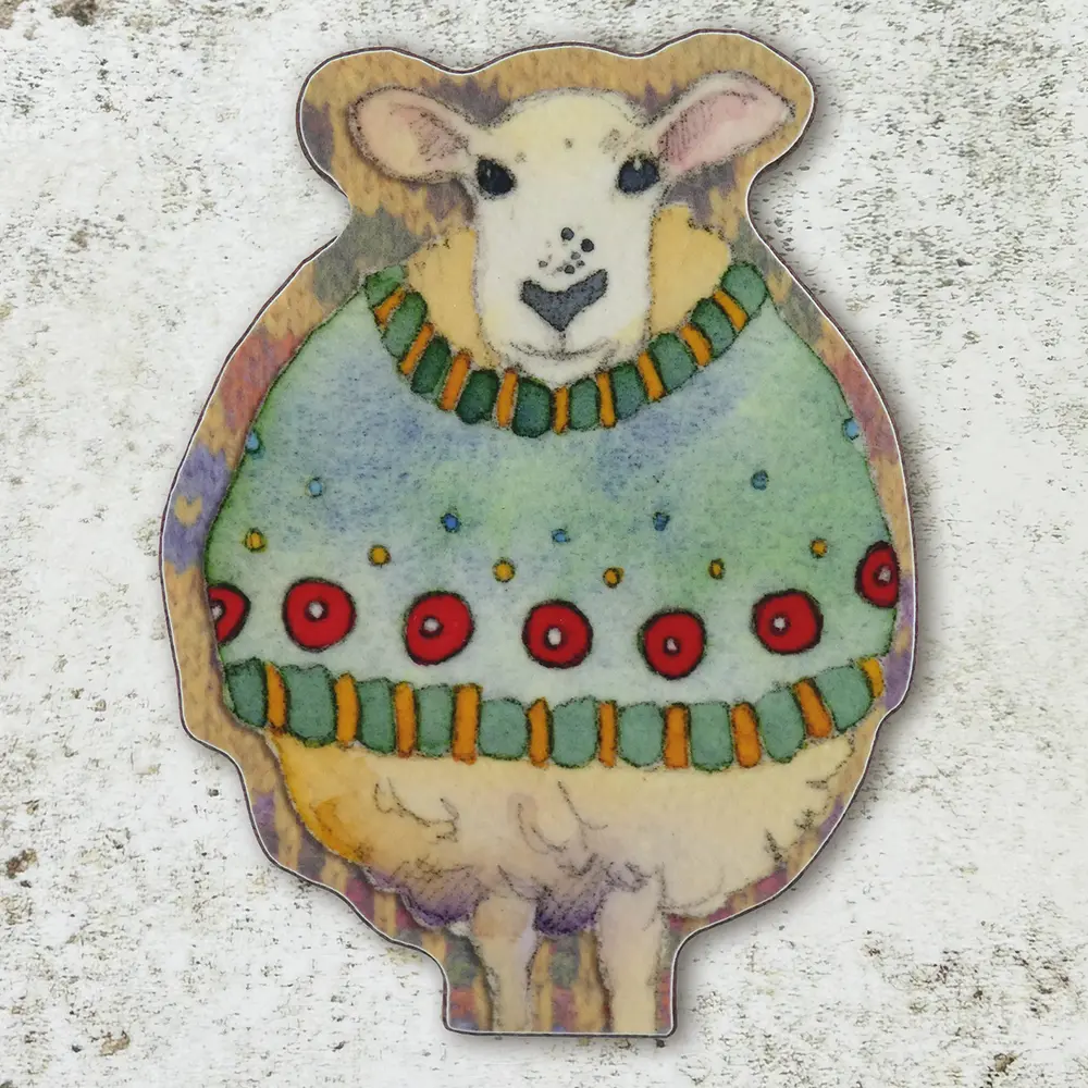 O67SIS02 Sheep in sweater green