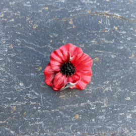 Rode klaproos / poppy op pin