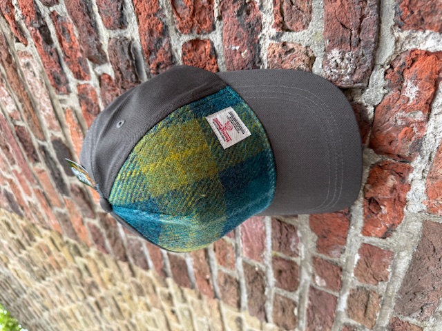 Harris Tweed Baseball cap Sea Blue / Green check