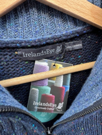C283 Wol/Cashmere trui met ritsje in "Rich Navy"