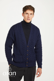 A758 Merino V-Hals vest met zakken Navy