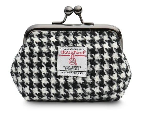 Harris Tweed portemonnee Houndstooth zwart/wit